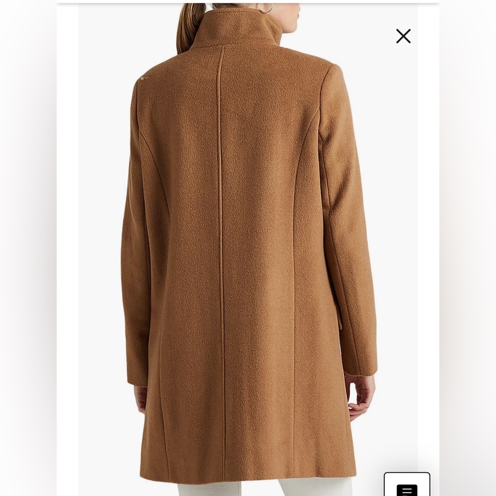 Lauren Ralph Women’s Tab Front Wool Blend Long Camel Coat Size 16 NWT MSRP $345 - Picture 9 of 9